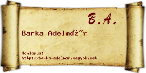 Barka Adelmár névjegykártya